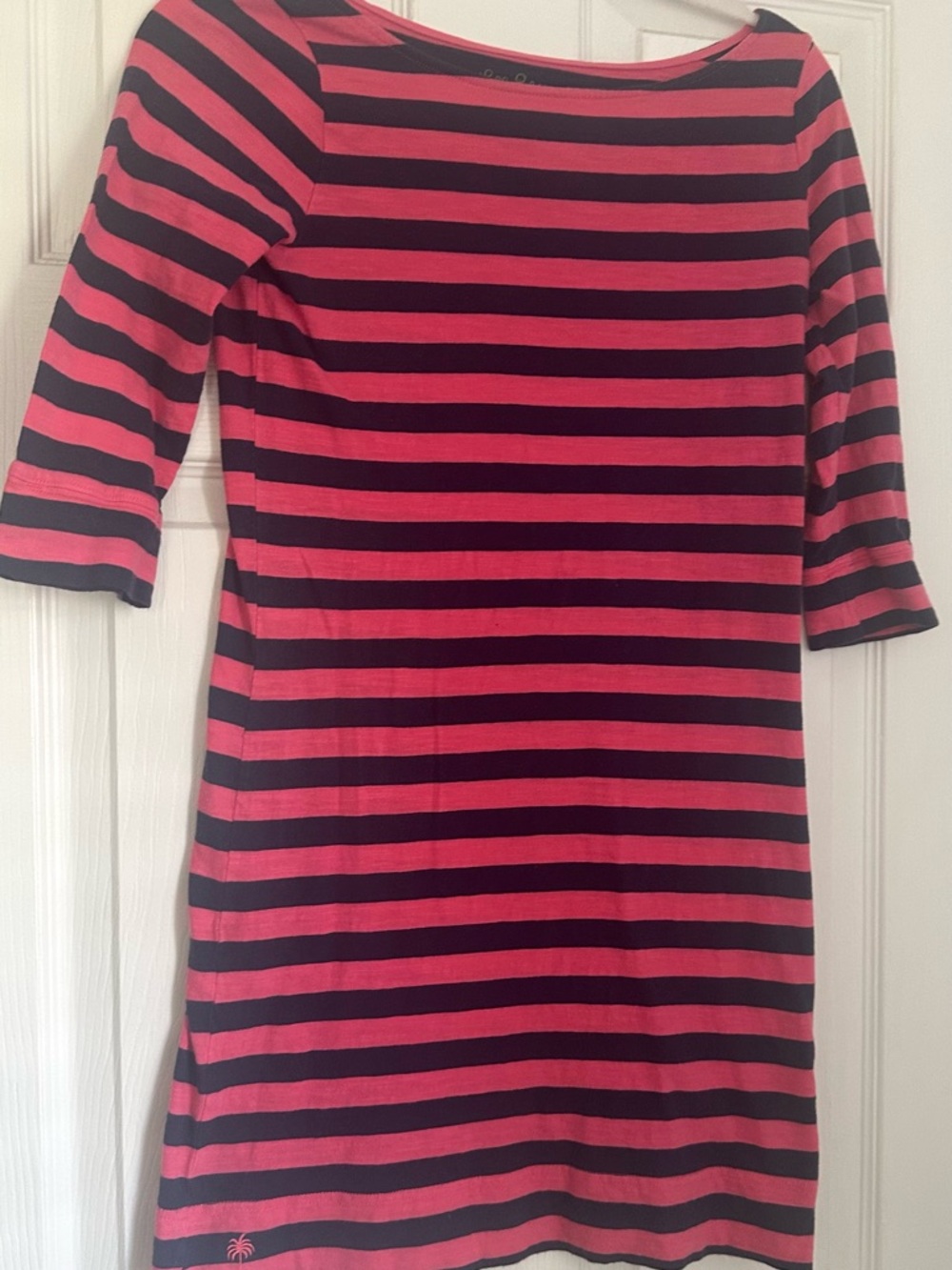 Lilly Pulitzer Red and Navy Striped Boatneck Dress